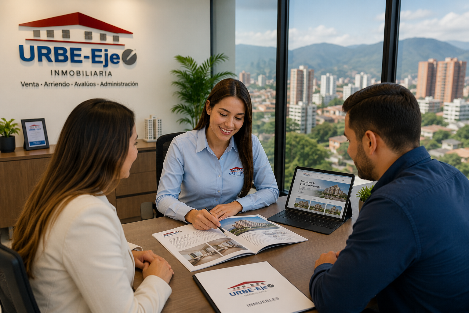 Equipo de Inmobiliaria Urbe del Eje en Pereira brindando asesoría para venta, arriendo y administración de inmuebles.